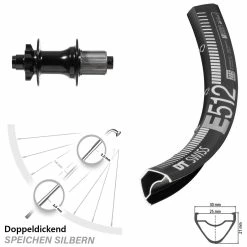 Dt-swiss DT Swiss E 512 Hinterrad 29 Zoll Mit Formula DHG-142 Nabe