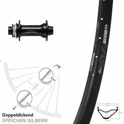 27,5 Zoll Vorderrad Ryde Edge M30 Boost Shimano Deore HB-M6010 Centerlock