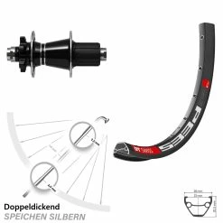 Dt-swiss Formula GDC-1528 DT Swiss 533 D Hinterrad 26 Zoll 6-Loch Steckachse 12x142 Mm