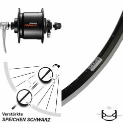 Vorderes Laufrad 26 Zoll Ryde Andra 35 Schwarz Shimano DH-C3000-3N