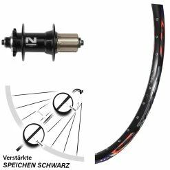 Hinterrad 26 Zoll Novatec D042 DRC ZZYZX Felge 28-559 Für 6-Loch