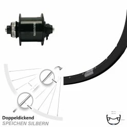 Shimano Dynamo Centerlock DH-UR700-3D Ryde Rival 23 Vorderrad 29 Zoll