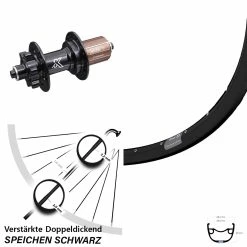 27,5 Zoll Hinterrad KX-M 5/135 Mm Ryde Rival 23 Schnellspanner