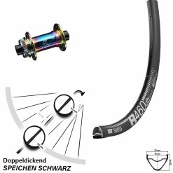 Dt-swiss 28 Zoll Vorderrad Road Disc KX-G Nabe Oilslick 12x100 Mm DT Swiss R 460 DB