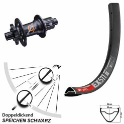 Dt-swiss DT Swiss EX511-350 SL 12x142 Shimano Micro Spline Hinterrad 27,5 Zoll 6-Loch