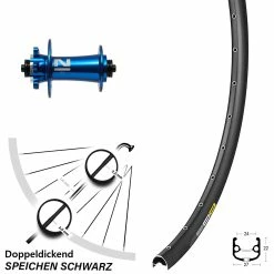 27,5 Zoll Vorderrad Novatec D791SB Blau Mavic XM 824 6-Loch
