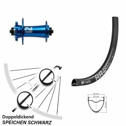 Dt-swiss 28 Zoll Vorderrad Novatec D791SB Blau DT Swiss RR 481 Disc 6-Loch