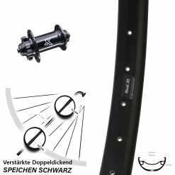 Lastenrad Ryde Rival 35 Disc Vorderrad 29+ Zoll 6-Loch Nabe KX-M Schnellspanner