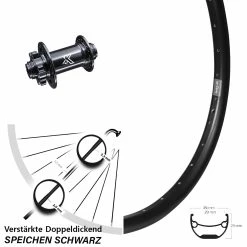29 Zoll Vorderrad Breite Felge Ryde Andra 29-622 ETRTO Lastenrad KX-M Steckachse 15/100 Mm