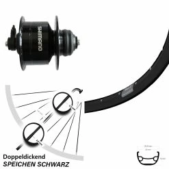27,5 Zoll Vorderes Rad Mit Nabendynamo Ryde Rival 21 Shimano DH-3D72 Centerlock