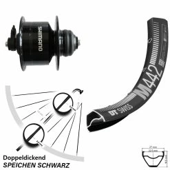 Dt-swiss Shimano DH3D72 DT Swiss M 442 Scheibenbrems-Vorderrad 27,5 Zoll