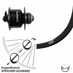 Shimano DH3D72 Ryde Rival 23 Scheibenbrems- Vorderrad 27,5 Zoll Schwarz