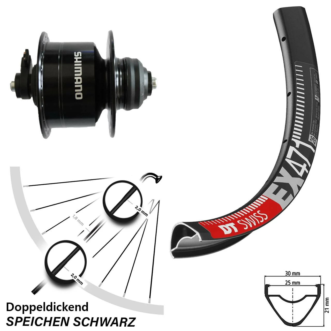 Dt-swiss Vorderrad 29 Zoll DT Swiss EX 471 Shimano DH3D72 Centerlock