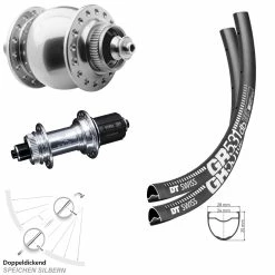 Dt-swiss Laufradsatz DT Swiss Gr 531 Dynamo SON 28 KX GS Silbern Centerlock Schnellspanner