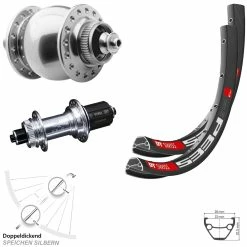 Dt-swiss 26 Zoll Laufradsatz KX GS Silbern SON 28 Centerlock Schnellspanner DT Swiss 533D