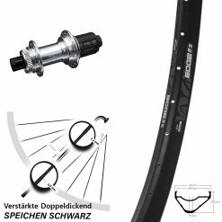 Hinterrad Ryde Edge M30 OS 29 Zoll Verstärkt Mit KX-GS Centerlock Nabe Silbern Eloxiert
