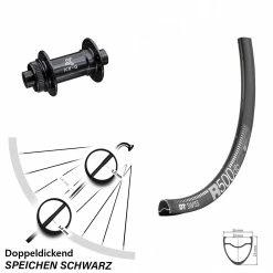 Dt-swiss 27,5 Zoll Vorderrad KX-G Steckachse DT Swiss R 500 Centerlock