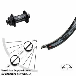 Verstärktes 29+ Zoll Vorderrad Rodi TRYP 35 Mit KX-G Steckachse 15x100 Nabe