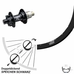 Ryde Rival 23 Hinterrad 29 Zoll Mit KX-M Nabe 12x142 Mm Sram XD