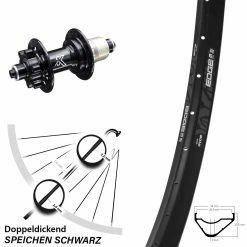 Ryde Edge M30 OS Hinteres Rad 27,5 Zoll Nabe KX-M Schnellspanner Sram XD 6-loch