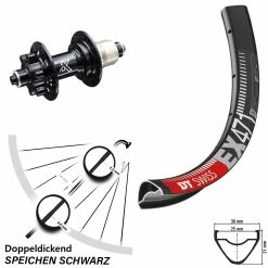 Dt-swiss DT Swiss EX 471 Hinterrad 29 Zoll Mit KX-M 6-loch Nabe 5x135 Mm Sram XD