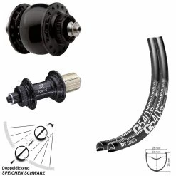 Dt-swiss Gravel Laufradsatz Dynamo SON 28 Centerlock KX-G Nabe 100x135 Mm Schnellspanner 11-fach