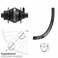 Dt-swiss Vorderrad 28 Zoll DT Swiss RR 481 DB Schwarz Shutter PL-7 Centerlock Dynamo