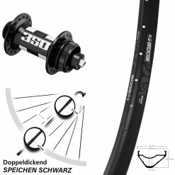 Vorderrad Ryde Edge M30 OS Disc DT Swiss 350 Centerlock Hohlachse 5/100