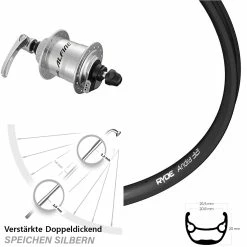 28 Zoll Nabendynamo Vorderrad Ryde Andra 321 Shimano Alfine DH-S701 Centerlock