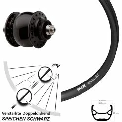 26 Zoll Vorderad Nabendynamo Ryde Andra 321 Disc Centerlock