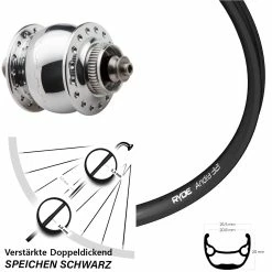 26 Zoll Vorderrad Nabendynamo Ryde Andra 321 Disc Centerlock