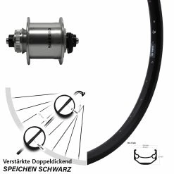Vorderrad 26 Zoll Ryde Andra 40 Disc Schwarz Shimano DH-UR700 Silbern
