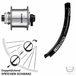 26 Zoll Nabendynamolaufrad Exal BE 25 Shimano DH-UR708-3D Für Steckachse 15x100 Mm