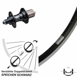Hinterrad 27,5 Zoll Ryde Andra 35 7/11-fach KX-T Nabe Verstärkt 135 Mm Schwarz