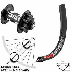 Dt-swiss Vorderrad 29 Zoll Schwarz XM 481 Breit DT Swiss 350 Disc 6-Loch 5/100 Mm