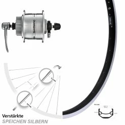 26 Zoll Nabendynamolaufrad Ryde Andra 40 Shimano DH-3D32 6-Loch Mit Bremsflanke