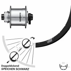 Vorderes Laufrad 28-29 Zoll Ryde Rival 23 Shimano DH-UR708 Für Steckachse