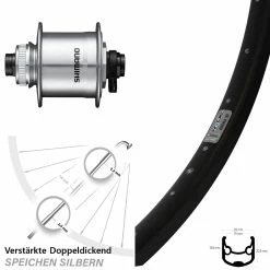 Vorderrad 28-29 Zoll Nabendynamo Shimano DH-UR708-3D Ryde Andra 30 Disc 15x100 Mm