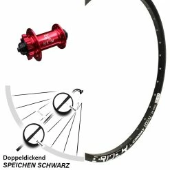 Mach1 26 Zoll Vorderrad KX-M Nabe Rot-eloxiert 5x100 Mm Mach 1 Magma 6-Loch