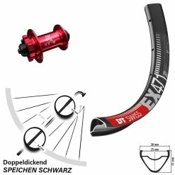 Dt-swiss 27,5 Zoll Vorderrad KX-M Nabe Rot-eloxiert 5x100 Mm DT Swiss EX 471 MTB Enduro