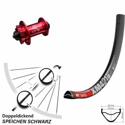 Dt-swiss KX-M Nabe Rot-eloxiert 5x100 Mm DT Swiss XM 421 Vorderrad 27,5 Zoll 6-Loch