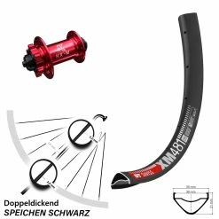 Dt-swiss 27,5 Zoll Vorderrad DT Swiss XM 481 Mit KX-M Nabe Rot-eloxiert 5x100 Mm Schnellspanner