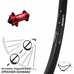 Ryde Edge M30 OS Vorderrad 29 Zoll 6-loch Disc KX-M Nabe Rot-eloxiert 5x100 Mm
