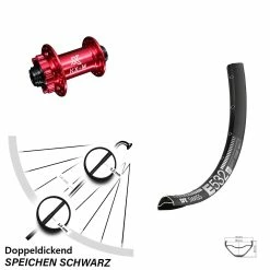 Dt-swiss KX-M Nabe Rot-eloxiert 15x100 Mm DT Swiss E 532 Vorderrad 29 Zoll Für 6-Loch