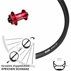 Ryde Andra 321 Vorderrad 27,5 Zoll Mit KX-M Nabe Rot-eloxiert 15x100 Mm