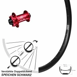 KX-M Nabe Rot-eloxiert 15x100 Mm Ryde Andra 29 Vorderrad 27,5 Zoll Für 6-Loch