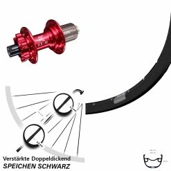 27,5 Zoll Hinterrad KX-M 6-Loch 12x142 Mm Ryde Rival 23 Für Steckachse