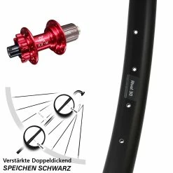 29 Zoll Hinterrad Ryde Rival 30 Disc KX-M 6-Loch Rot Eloxiert