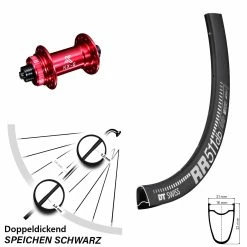 Dt-swiss 28 Zoll Vorderrad KX-G Nabe Rot-eloxiert 5x100 DT Swiss RR 511 DB Centerlock