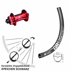 Dt-swiss DT Swiss GR 531 Gravel Vorderrad 27,5 Zoll KX-G Rot-eloxiert Schnellspanner